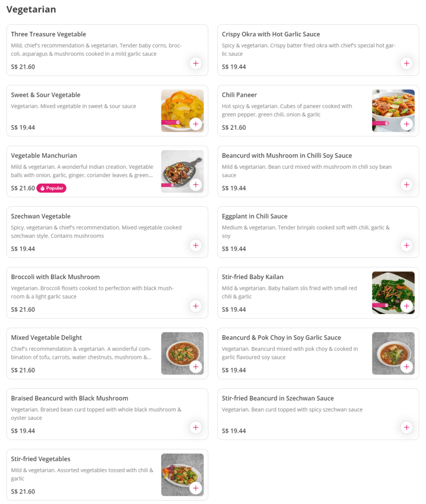 VEGETARIAN PRICES
